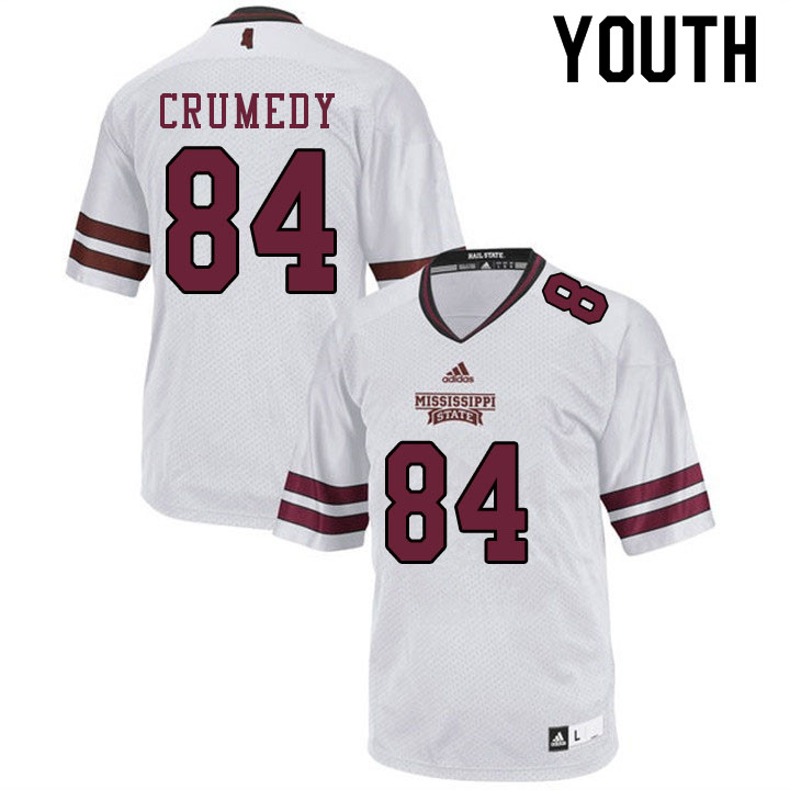Youth #84 Jaden Crumedy Mississippi State Bulldogs College Football Jerseys Sale-White